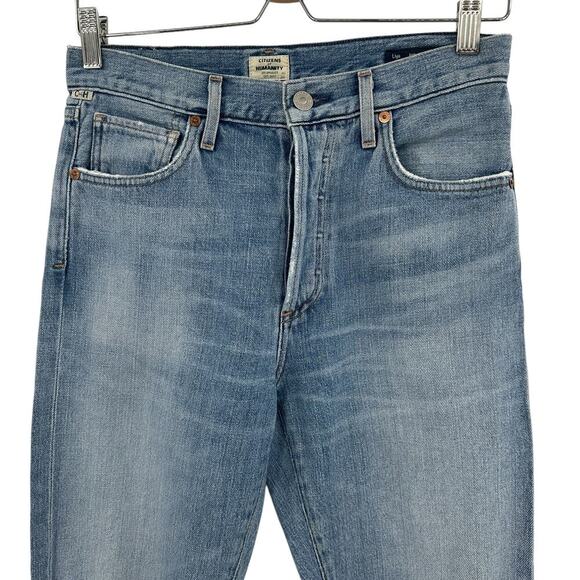 Citizens of Humanity‎ Liya High Rise Classic Fit Jeans Torn Denim Blue Size 25 - Picture 3 of 12